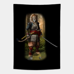 Exclusive Hand Drawn Samurai Lion | Samurai Collection Item-7 (Lion) | by Rendigart Studio Tapestry