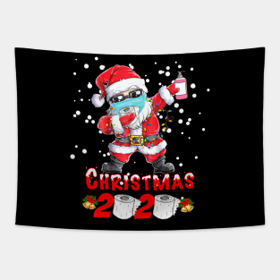 Christmas 2020 Toilet Paper Santa Claus Face Mask Quarantine Shirt Tapestry