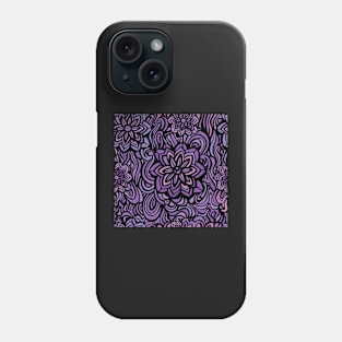 Funky Abstract Purple floral Pattern Doodle Phone Case