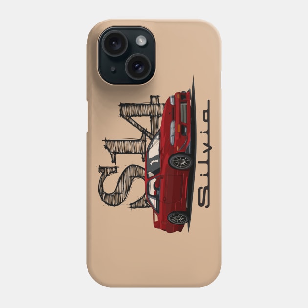 Nissan Silvia S14 Red Phone Case by Ajie Negara