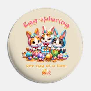 Hoppy Easter Bunny Cats II Pin