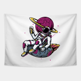 Colorful Astronaut Galactic Harmony Tapestry