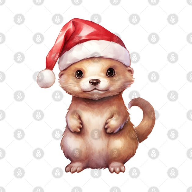 Mink in Santa Hat by Chromatic Fusion Studio