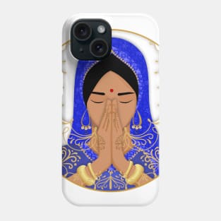 Namasté Mandala - Gratitude Blue and White Phone Case