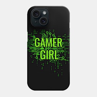 GAMER GIRL Green cyber circuit Phone Case