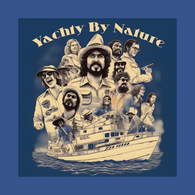 Yachty By Nature Yacht Rock Sailing Nautical by Grassroots Green