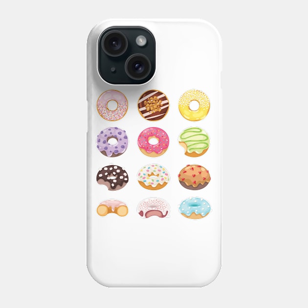 Dozen Colorful Donuts with Sprinkles Phone Case by figandlilyco