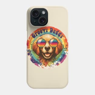 Groovy Daddy Dog with Rainbow Phone Case