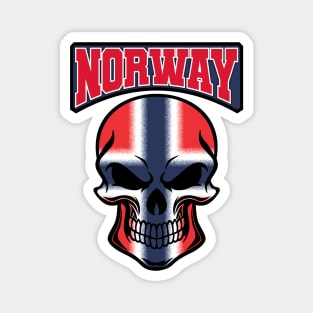 NORWAY FLAG IN A SKULL EMBLEM Magnet