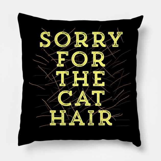 Sorry for the Cat Hair-Yellow Pillow by wildjellybeans