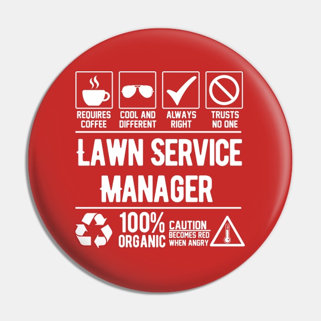 Lawn Service Manager Job (white) Pin by Graficof