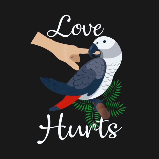 Love Hurts African Grey Parrot Biting Funny by Danielsmfbb