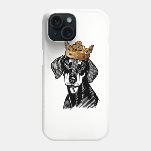 German Pinscher Dog King Queen Wearing Crown Phone Case