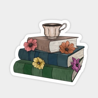 books and flower Magnet