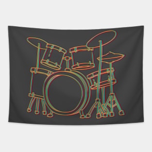 Drums Glitch Design Tapestry