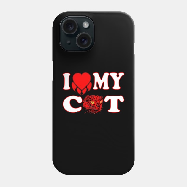 I Love My Cat design -Heart Nail- For Women and Men or Kids Phone Case by bakmed