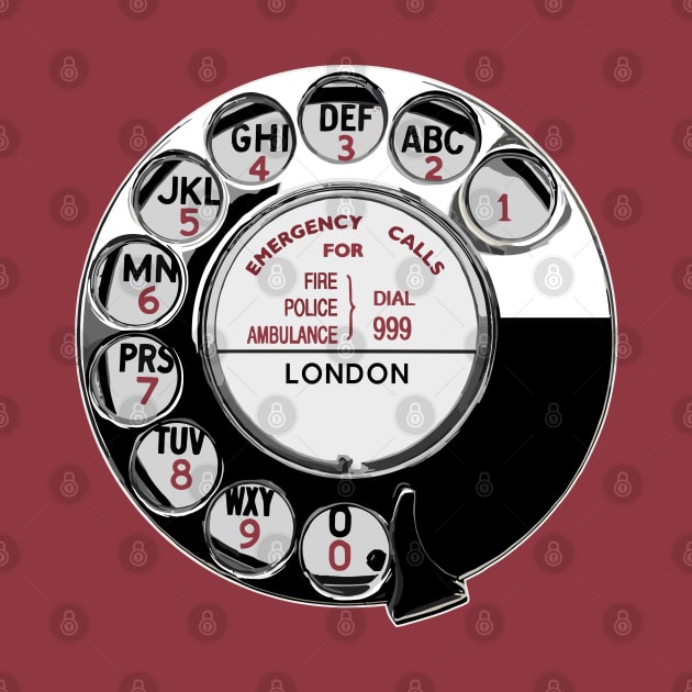 Retro British Rotary Dial Phone by DrumRollDesigns