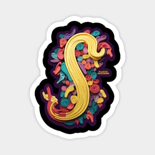 Plastic Macaroni Boho Trippy Hippy Orecchiette Magnet