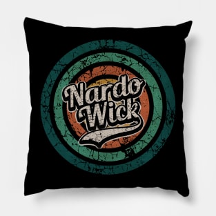 Nardo Wick // Retro Circle Crack Vintage Pillow