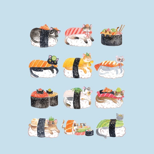 Sushi Cats by jessthechen