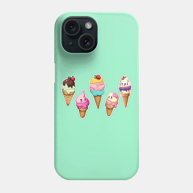 Cute child/baby ice cream cone characters; design; baby; infant; child; cute; sweet; dessert; gift; newborn; baby shower; pretty; pastels; colorful; cutesy; birthday gift; Phone Case by Be my good time