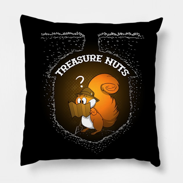 Treasure Hunting Nuts Pillow by peekxel