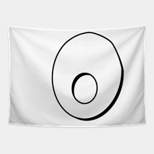 Number 0 white / black Tapestry