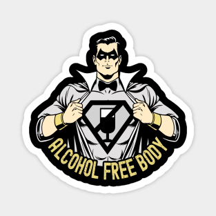 Superhero Sobriety Emblem - Alcohol Free Lifestyle Hero Graphic Magnet