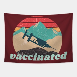 Vaccinated Retro Sunset Tapestry