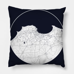 Algiers, Algeria City Map - Full Moon Pillow