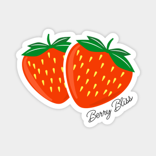 Berry Bliss - Juicy Strawberries Illustration Magnet