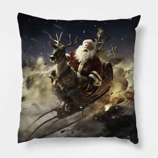 Santa Claus Epic Action Picture Pillow
