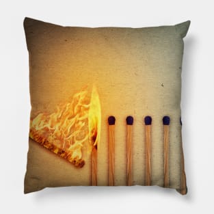 burning matches fire Pillow