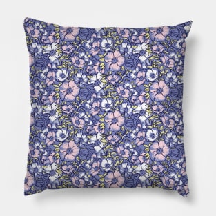 Purple Wild Roses Pillow