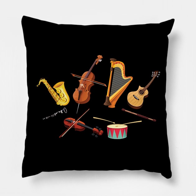 Musical Instrument Pillow by ddraw