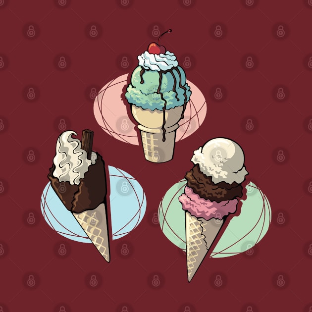 Ice Cream Trio by Abbilaura