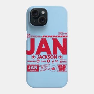 Vintage Jackson JAN Airport Code Travel Day Retro Travel Tag Mississippi Phone Case