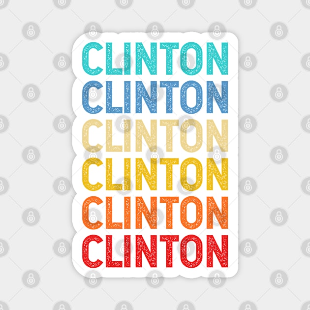 Clinton Name Vintage Retro Custom Gift Named Clinton Magnet by CoolDesignsDz