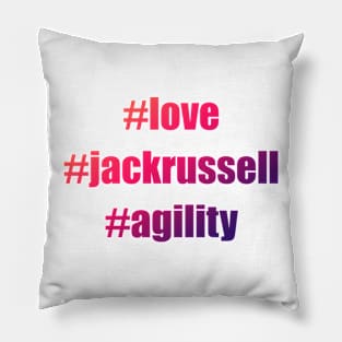 #love #jackrussell #agility in red and purple gradient Pillow