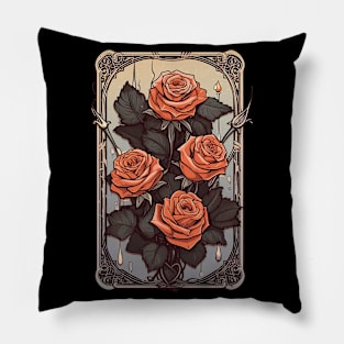 Rose Tarot Card Reader Astrology Occult Pillow