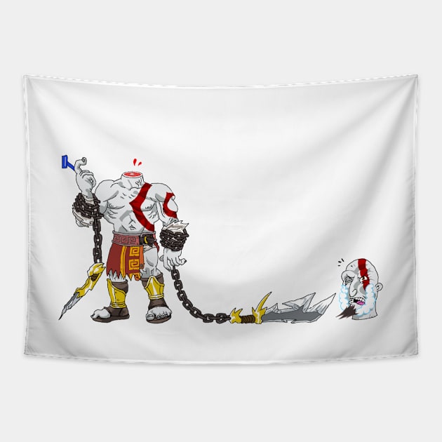 Kratos Fail Tapestry by artNpop