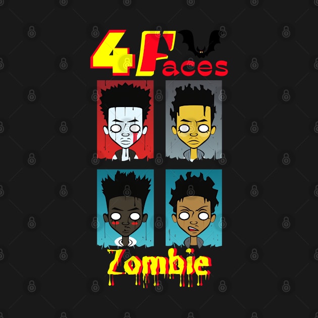 4Faces Zombie by FehuMarcinArt