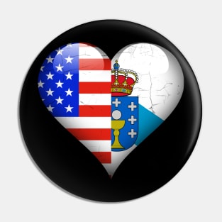 Half American Half Galician - Gift for Galician From Galicia Pin