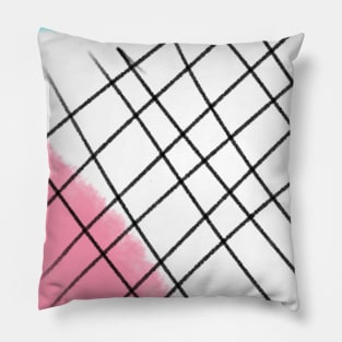 Green Pink Purple watercolor abstract art Pillow