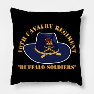 10th Cavalry Regiment w Cav Hat - Buffalo Soldiers Pillow