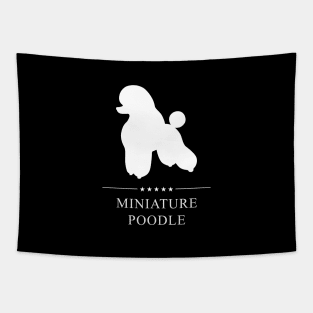 Miniature Poodle Dog White Silhouette Tapestry