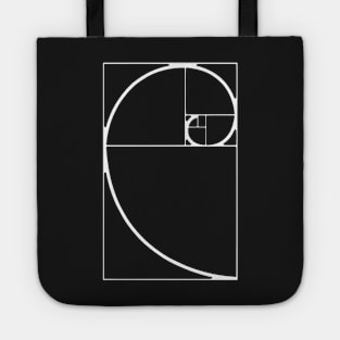 Fibonacci curve golden cut art Tote