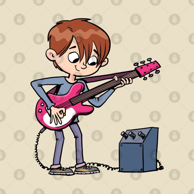 boy plays an electric guitar by duxpavlic