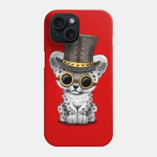 Steampunk Snow Leopard Cub Phone Case