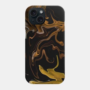 Gold to Copper  - Digital Liquid Paint Swirls Phone Case